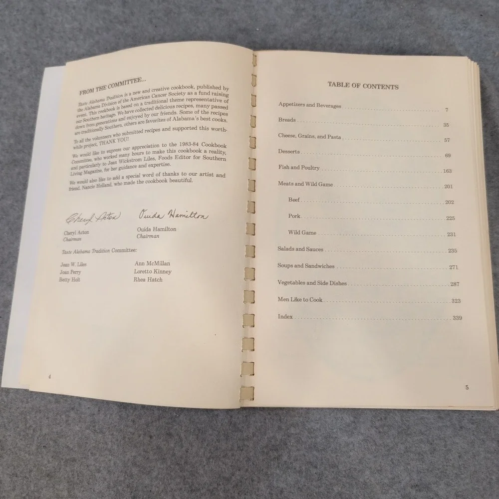 Taste Alabama Tradition‎ Cookbook American Cancer Society Recipes 1984